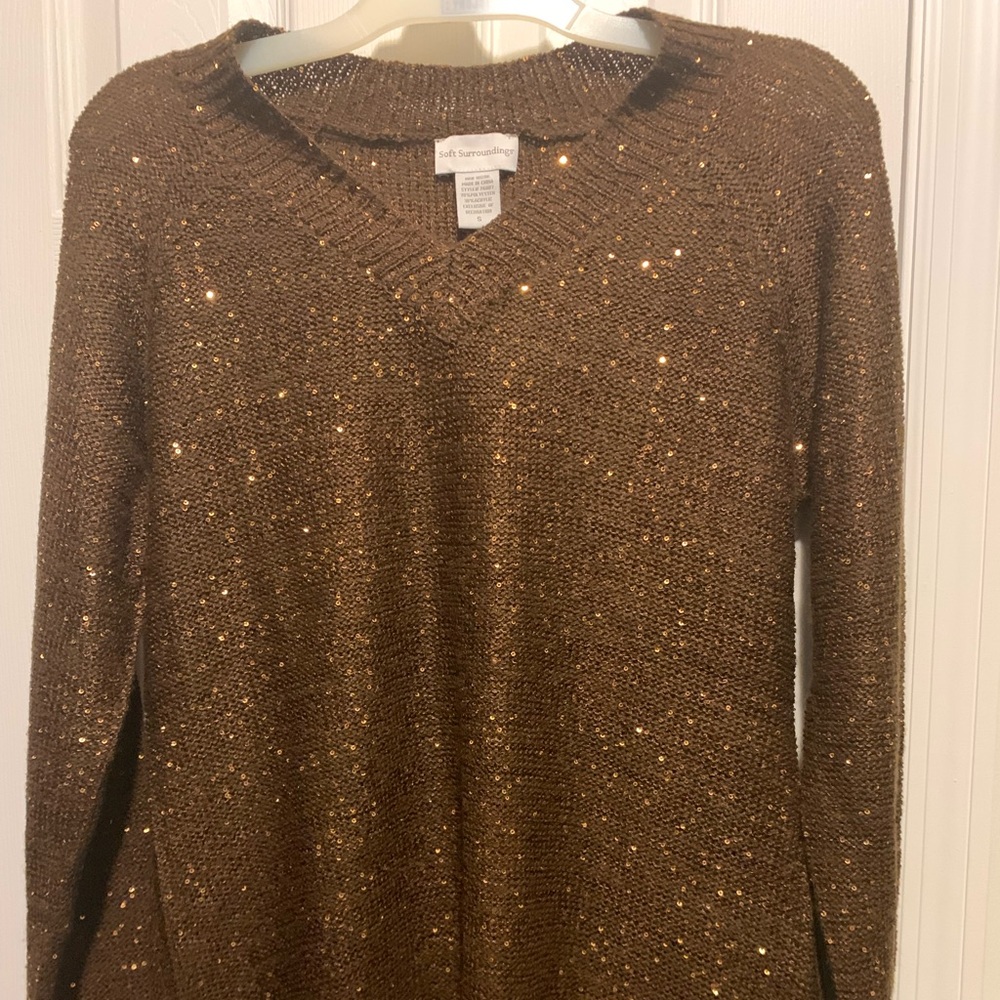 Soft Surroundings Light weight Sweater with Sparkle